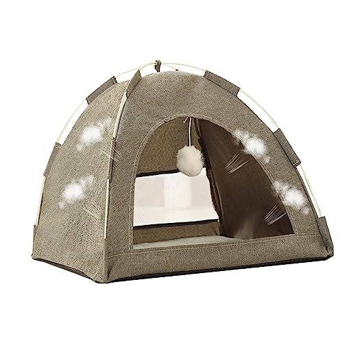 Tipi-Zelt für Haustiere - Sommer-Katzenhaus, universelles tragbares Haustierzelt-Nest | Multifunktionaler Camping-Haustier-Sonnenschutz, feuchtigkeitsbeständiger Haustierhaus-Hundekäfig für Eactel von EACTEL