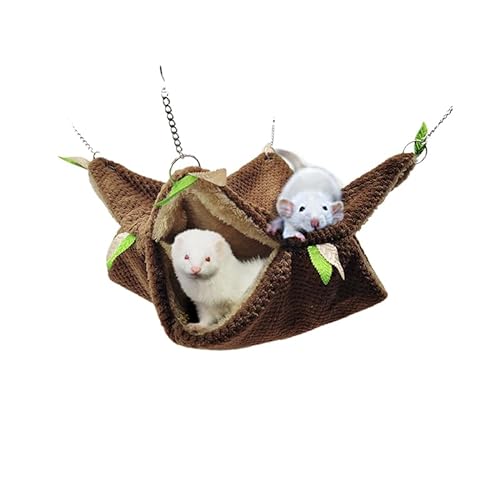 EAEDMY Frettchen Ratte Hängematte Tunnel Spielzeug Käfig Zubehör Meerschweinchen Versteck Tunnel, warmes Bett für Ratten Frettchen Meerschweinchen Schlaf Verstecken und Spielen (3. Hängematte) von EAEDMY