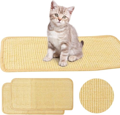 2 Stück Kratzmatte für Katzen, 50 x 25 cm, Teppich für Katzen aus natürlichem Sisal, rutschfester Kratzteppich für Katzen zum Schutz von Teppichen und Sofas, kratzfeste Matten für Katzen 2 Stück Kratzmatte für Katzen, 50 x 25 cm, Teppich für Katzen aus natürlichem Sisal, rutschfester Kratzteppich für Katzen zum Schutz von Teppichen und Sofas, kratzfeste Matten für Katzen von EAEVKPI