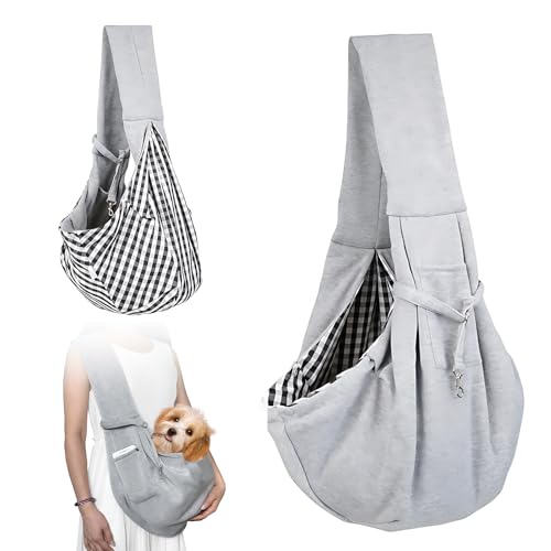 Hundetragetasche, Hundetragetuch bis 10kg, Umhängetasche für Haustiere mit verstellbarem, Wendbarer Transporttasche für Hunde und andere Haustiere, für Spaziergänge, U-Bahn, Reisen, Outdoor Hundetragetasche, Hundetragetuch bis 10kg, Umhängetasche für Haustiere mit verstellbarem, Wendbarer Transporttasche für Hunde und andere Haustiere, für Spaziergänge, U-Bahn, Reisen, Outdoor von EAEVKPI