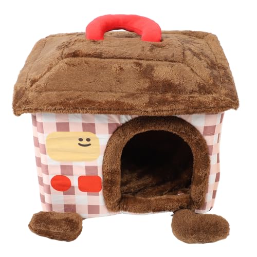EALRIDV Cat Cave, Soft Velvet Pet Bed with Reinforced Frame, Semi Enclosed Design for Cats Small Dogs, Washable Cover Base, Cozy Indoor Pet Furniture (L) von EALRIDV