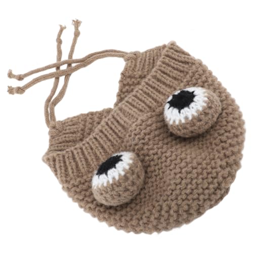 EALRIDV Dog Hat,Dog Winter Hat,3 Colors,Puppy Costume for Dogs,Pet Winter Knitted Hat,Puppy Cute Hat, Adjustable,Suitable for Different Breeds and Sizes of Cats and Dogs (Taupe) von EALRIDV