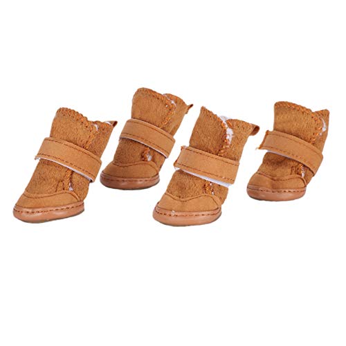 EALRIDV Dog Shoes,Dog Booties for Winter,Dog Boot with Hook Loop Strap,Booties for Dogs, Pet Shoes,Dog Winter Boots,Dog Booties for Hardfloors, Walking Running,Khaki, Size 5 (3 Size) von EALRIDV