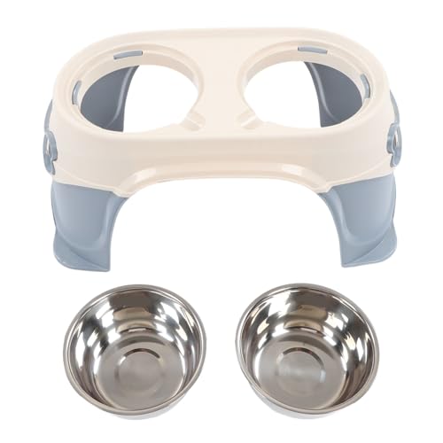 EALRIDV Hundenapf, ergonomisches Design erhöhter futternapf Hund, Basis Edelstahl schüssel, für Zuhause große Hunde (Beige Gray) von EALRIDV