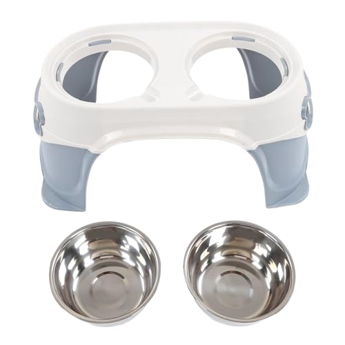 EALRIDV Hundenapf, ergonomisches Design erhöhter futternapf Hund, Basis Edelstahl schüssel, für Zuhause große Hunde (Hellgrau) von EALRIDV