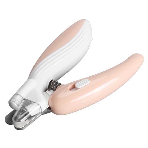 EALRIDV Krallenschleifer Für Hunde, Haustier Nagelschere mit LED-Licht Edelstahl Krallen Trimmer für Hunde und Katzen ergonomischer Griff sicherer Nagelclipper (Pink) von EALRIDV