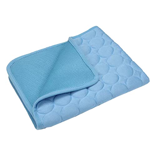 EALRIDV Kühlmatte Hund Katze, Kühlkissen für Haustiere, Atmungsaktive Sommer Kühlmatte für Hunde Katzen, rutschfeste Matte für Sofa, Boden, Reisen (Himmelblau) von EALRIDV