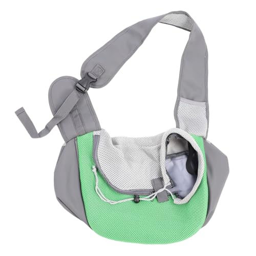 Haustierhundträger, Verstellbarer Riemen atmungsaktivem Mesh -Schlingenbeutel für kleine Hunde und Katzen, grün (Großer 15x10x10cm/ 5.91x3,94in) von EALRIDV