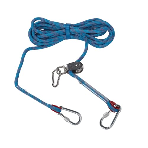 Hundeleine, Laufleine Für Hunde 5M Edelstahl Nylon, Schleppleine Hund Für Garten Park Camping Outdoor Aktivitäten (Blau) von EALRIDV