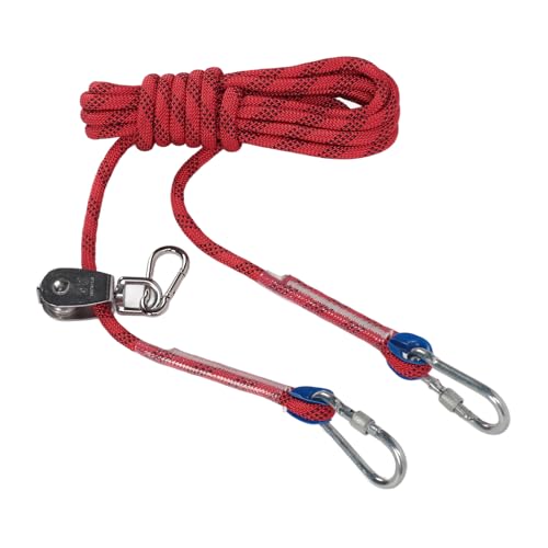 Hundeleine, Laufleine Für Hunde 5M Edelstahl Nylon, Schleppleine Hund Für Garten Park Camping Outdoor Aktivitäten (Rot) von EALRIDV