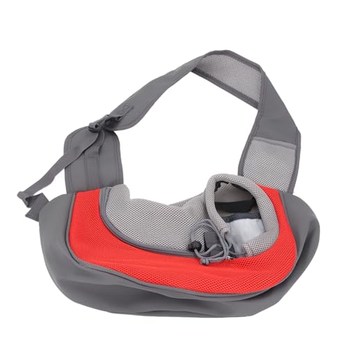 Hundeträger, atmungsaktives Mesh -Haustasche für kleine Hunde mit verstellbarem Riemen, bequemes und praktisches Haustier mit Haustaschen für Katzen, Hunde und Haustiere (Red) von EALRIDV