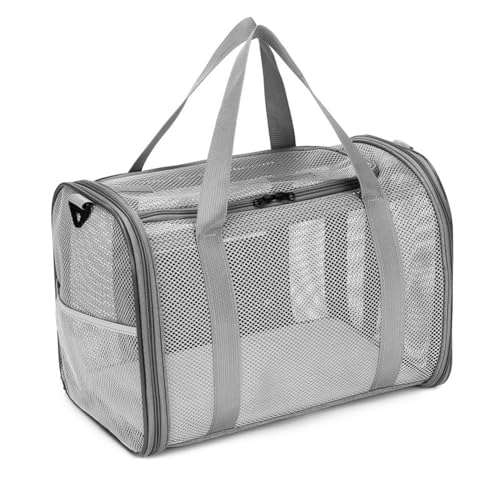 Katze, Hundeträger, atmungsaktives Netz Faltbarer Haustier, weiche Hundetabelle für kleine bis mittlere Katzen Hunde Eingang Geräumiger Innenraum (Gray) von EALRIDV
