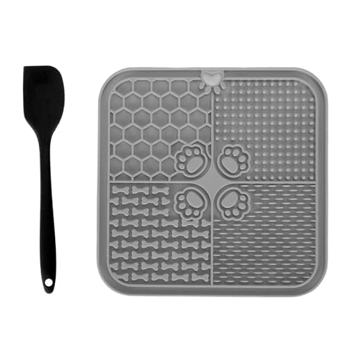 Leckmatte Hund Katze Silikon Slow Feeder Pad mit Saugnapf für Puppy und Katzen Faltbar, Leicht Zu Reinigen, Mehrere Strukturen für Spielzeit, Training und Beruhigung von EALRIDV