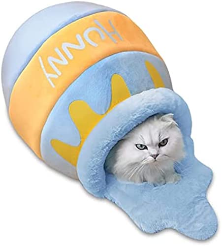 Katzenhöhlenbett – Honey Pot Haustierbett – Premium Waschbares Hundebett, Kleines Hundehöhlenbett, Warmes Haustierhaus, Verbessert Den Schlaf, Katzenbett Mit Abnehmbarem Weichem Kissen,Blau,16,5 * Katzenhöhlenbett – Honey Pot Haustierbett – Premium Waschbares Hundebett, Kleines Hundehöhlenbett, Warmes Haustierhaus, Verbessert Den Schlaf, Katzenbett Mit Abnehmbarem Weichem Kissen,Blau,16,5 * von EARLY