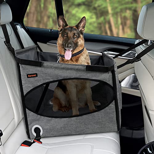 Hunde-Autositz für mittelgroße und große Hunde, verstärkte Hundehängematte für den Auto-Rücksitz mit bequemem Polster, atmungsaktives Netzgewebe, SUVs, Grau von EAROND