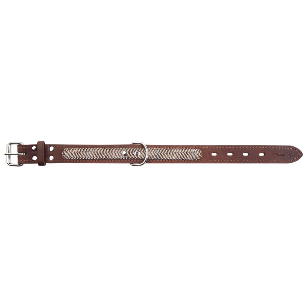 Earthbound Hundehalsband OX Tweed Leather Collar beige, Gr. XL, Breite: ca. 45 mm, Halsumfang: ca. 59 - 69 cm von EARTHBOUND