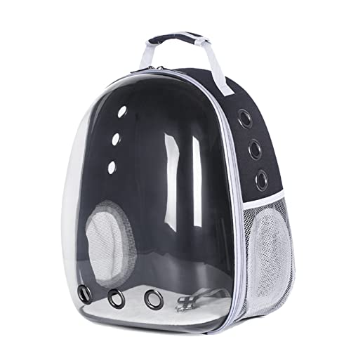 EASTALOLO Cat Backpack Carrier Transparent Window Breathable Multifunction Side Open for Travel Hiking (Black) von EASTALOLO