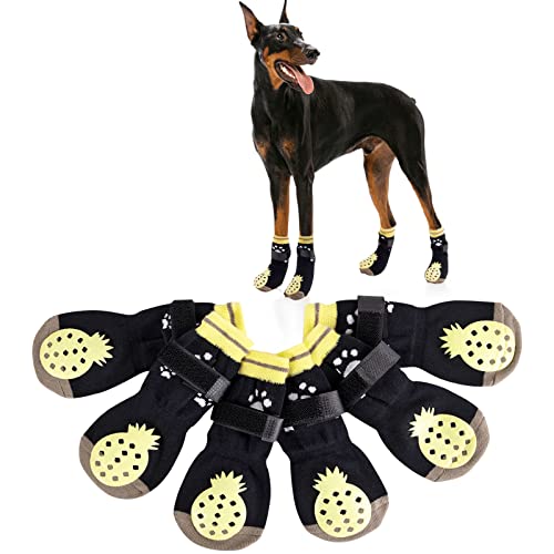 EASY JOY 3 Paar Hundesocken Anti Rutsch mit Verstellbaren Trägern, Pfotenschutz Hund Verletzung Socken für Hunde, Hunde Schuhe Outdoor Traktionskontrolle auf Hartholzböden, Gelbes Größe M EASY JOY 3 Paar Hundesocken Anti Rutsch mit Verstellbaren Trägern, Pfotenschutz Hund Verletzung Socken für Hunde, Hunde Schuhe Outdoor Traktionskontrolle auf Hartholzböden, Gelbes Größe M von EASY JOY