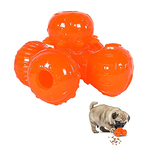EASY JOY Gummi Snackball Hundebälle Interaktives Hundespielzeug Belohnung Bälle Kauspielzeug Hunde für Mittelgroße oder Große Hunde Intelligenzspielzeug Orange 14x14x10 cm von EASY JOY