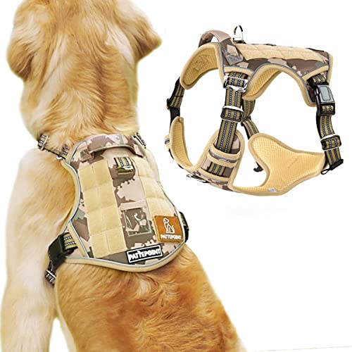 EASY JOY Spannungsfreies Hundegeschirr, Verstellbares Hundegeschirr für bequemes Spazierengehen, Geeignet für mittelgroße und große Hunde – Gelb L von EASY JOY