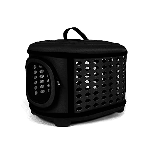 Faltbare Katzen Transportbox, Faltbare Katzentragetasche, Katzen Tragebox Öffnung Oben, Transporttasche für Katze/Kleine Hunde, Katzentransportbox Katzentransporttasche mit Weich Matte(Schwarz) von EASY JOY