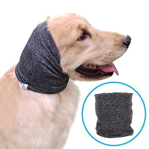 Pattepoint ​Hündohr Muffs Noise Protection, Hund Ohrenschützer für Komfort Dog Earmuffs, Kapuzenpullis für Hunde Katzen, Hunde Hals und Ohren Wärmer Hunde Hoodie Anti Angst Snood -Grau L von EASY JOY