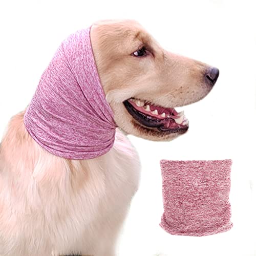 EASY JOY Ohrenschützer Hund, Ohrenschützer für Hunde, Lärmschutz, Warmer Hals und Ohren des Hundes, angenehmes Tragegefühl, Linderung von Angstzuständen, beruhigender Gehörschutz für Hunde, Rosa L von EASY JOY