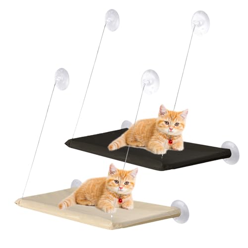 EATHEATY Katzen-Fensterstange, Katzenfenster, Hängematte, Katzenbett, Fenster mit 4 starken Bechern, Katzenfensterregal für Kätzchen, Haustier, Kätzchen, 2 Stück EATHEATY Katzen-Fensterstange, Katzenfenster, Hängematte, Katzenbett, Fenster mit 4 starken Bechern, Katzenfensterregal für Kätzchen, Haustier, Kätzchen, 2 Stück von EATHEATY