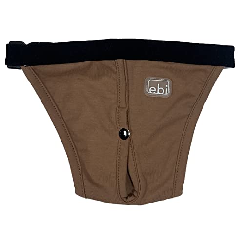 Ebi, Klassische Hundehose, Größe XL – 50 – 59 cm, Braun, Höschen aus Baumwolle, bequem und dehnbar, leicht anzupassen, mit 3 Damenbinden, waschbar bei 40 °C von EBI