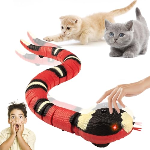 EBKCQ Schlange Spielzeug, Katzenspielzeug Schlange, Katzenspielzeug Interaktiv Schlange, Smart Sensing Schlangen Spielzeug mit USB-Kabel, Intelligente Schlangenspielzeug für Streich Katze Haustier von EBKCQ