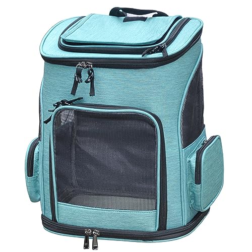 EBLIN Haustier-Rucksack für Katzen, tragbar, faltbar, mit verstellbaren gepolsterten Riemen, für Spaziergänge und Wanderungen (Grün) von EBLIN