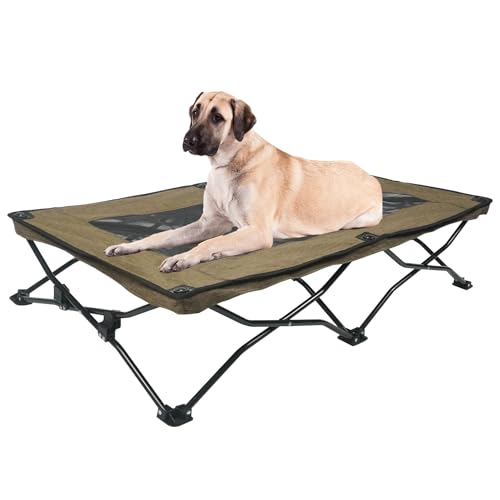 EBLIN Tragbare Hundeschlafliege, Faltbares Hundebett mit Tragetasche, Grau, Camping und Reisen (Brown) von EBLIN