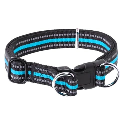 Hundehalsband, Weich Gepolstertes Neopren Nylon Hunde Böhmischer Wind Halsband für Kleine Hunde, Eblin Verstellbare Hundehalsband, Zugstopper, robust, wetterfe Q1 (Blau, M) von EBLIN