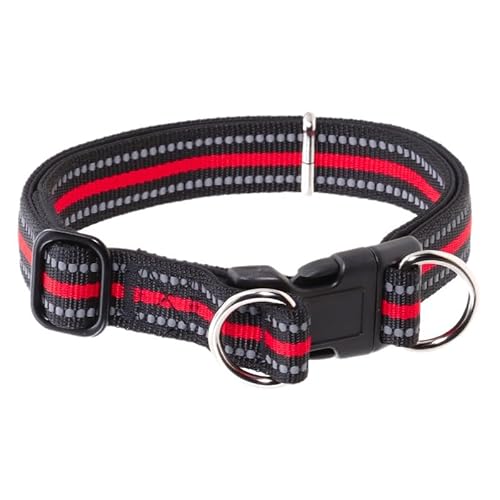 Hundehalsband, Weich Gepolstertes Neopren Nylon Hunde Böhmischer Wind Halsband für Kleine Hunde, Eblin Verstellbare Hundehalsband, Zugstopper, robust, wetterfe Q1 (Rot, M) von EBLIN