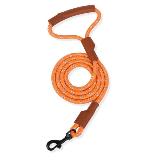 Hundeleine mit gepolstertem Griff Farben erhältlich EBLIN Reflektierend Führleine aus weichem Nylon für große hundeleine 1.5（1/2'' x 5 FT） (Orange) von EBLIN