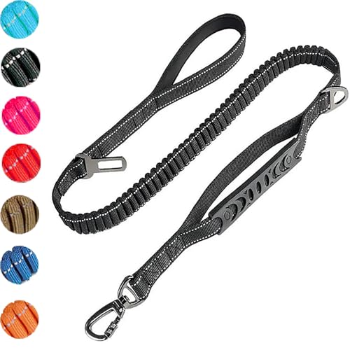 Hundeleine mit gepolstertem Griff Farben erhältlich EBLIN Reflektierend Führleine aus weichem Nylon für große hundeleine GO-8 (Black) von EBLIN