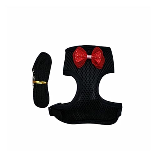 Hühnerleine, Haustier-Hähnchenbrustgeschirr, Hühnerlaufseil (Color : Black, Size : M) von EBSBAG
