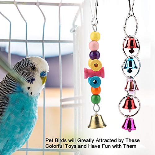 6pcs Buntes Holz- und Metall -Vogel Schwungspielzeugset mit Glocken für Papageien Ansprechende Hängsspielzeuge für von EBTOOLS