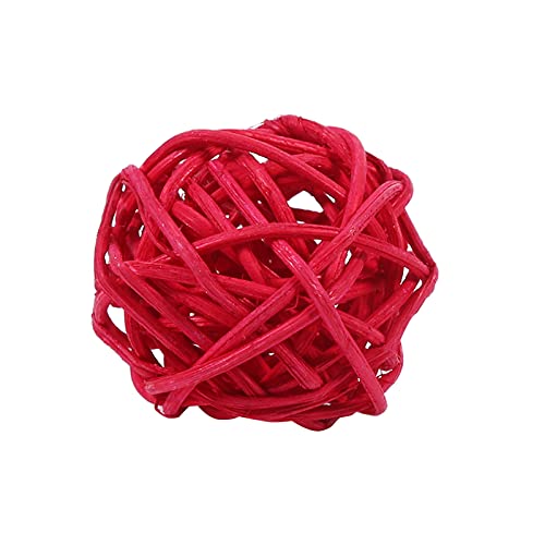 EBTOOLS 20pcs Dekorative Rattan -Bälle in 5 Schönen Farben für Hochzeit, Weihnachten, Geburtstagsfeier -Ornamente (Rot) von EBTOOLS