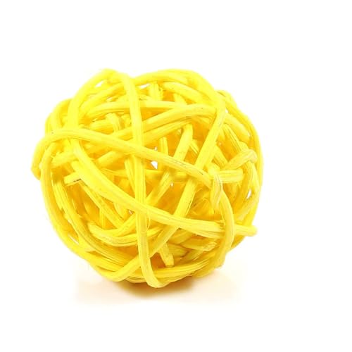 EBTOOLS 20pcs Dekorative Rattan -Bälle in 5 Schönen Farben für Hochzeit, Weihnachten, Geburtstagsfeier -Ornamente (Yellow) von EBTOOLS