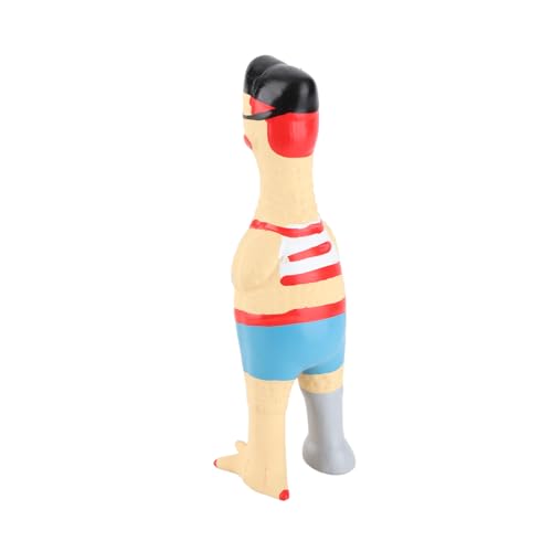 EBTOOLS Interaktives Quietschendes Hühnchenhundspielzeug Sicherer Biss Latexzähne Schleifen Spielzeughand, das für Spaß und Gesundheit Bemalt Ist (Piratenhuhn) von EBTOOLS