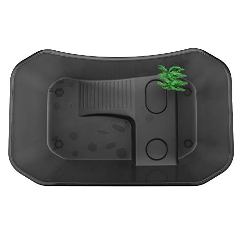 EBTOOLS Kleine Tragbare Plastikfische mit Einer Börsenplattform für Schildkröten und Reptilien - Transparent und Design (Black) von EBTOOLS