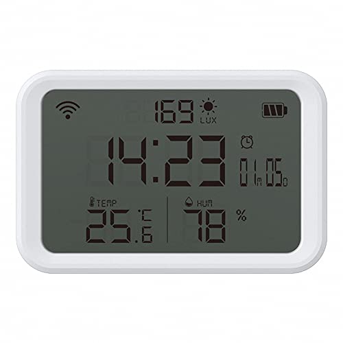 EBTOOLS WiFi 4-in-intelligente Temperatur, Luftfeuchtigkeit und Lichtsensor mit Wecker für die Überwachung von Zuhause und Büro EBTOOLS WiFi 4-in-intelligente Temperatur, Luftfeuchtigkeit und Lichtsensor mit Wecker für die Überwachung von Zuhause und Büro von EBTOOLS