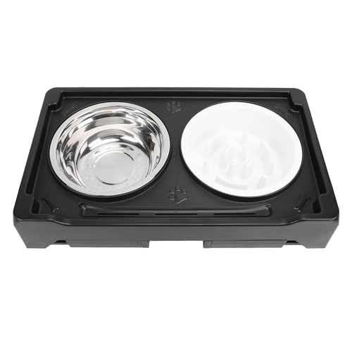 Erhöhte Hundeschale für Verdauung, Tragbares Design, I-Slip-Funktionen für Haustiere (Black) von EBTOOLS