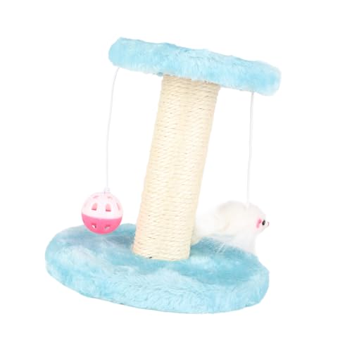 Katzenkratzerpfosten mit Weichem P und Sisalseil - 2 - Interaktiver Kratzer für Innenkatzen und Kätzchen in (Blue) von EBTOOLS