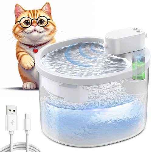 2,5L EBUYFIRE Katzenbrunnen Kabellos mit Bewegungsmelder, Ultraleise Trinkbrunnen mit 4000mAh Akku, 3 Modi Haustierbrunnen für Katze und Kleine Hunde, Weiß, 2 Filter, mit wasserdichte Matte 2,5L EBUYFIRE Katzenbrunnen Kabellos mit Bewegungsmelder, Ultraleise Trinkbrunnen mit 4000mAh Akku, 3 Modi Haustierbrunnen für Katze und Kleine Hunde, Weiß, 2 Filter, mit wasserdichte Matte von EBUYFIRE