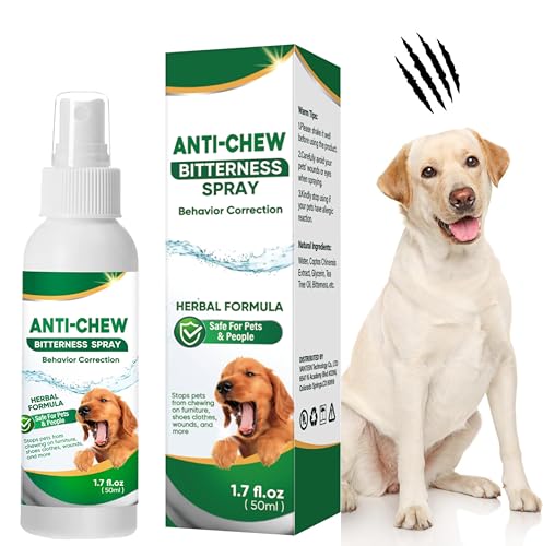 ECBASKET Anti Chew Spray für Hunde, Bitter Hund Spray für Hunde Stop Kauen Beißen Lecken Möbel & Vorhang Kein Kauen Hundespray für Innen & Außen von ECBASKET