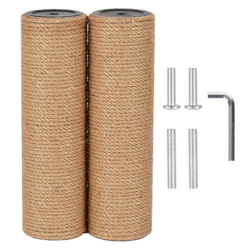 ECCIBOUN Kratzbaum für Kratzbaum, 7,4 cm Durchmesser, Jute-Stangen-Teile für Katzenturm (25 cm, M10 x 2 Stangen) von ECCIBOUN