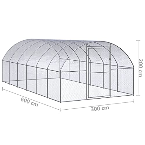 ECLAY Hühnerstall für den Außenbereich, 3 x 6 x 2 m, verzinkter Stahl, Haustierbedarf, Kleintierbedarf und Käfige von ECLAY