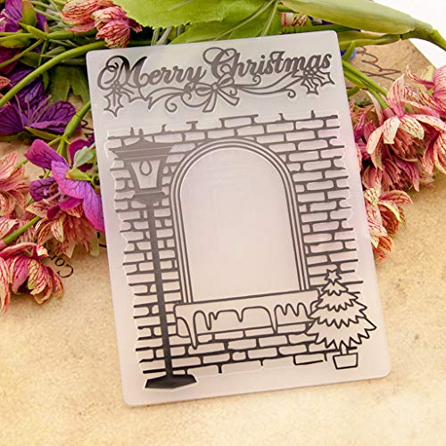 ECMQS Fröhliche Weihnachten DIY Kunststoff Embossing Folder Prägefolder, Waschbar Reusable Schablone Für Sammelalbum Fotoalbum Karte Machen Dekoration Handwerk von ECMQS